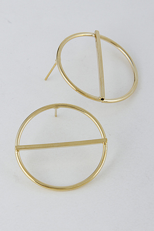 Simple Circle Earrings With Bar 6HAD4